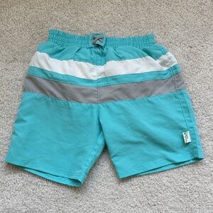 Blue and Gray Diaper Swim Trunks